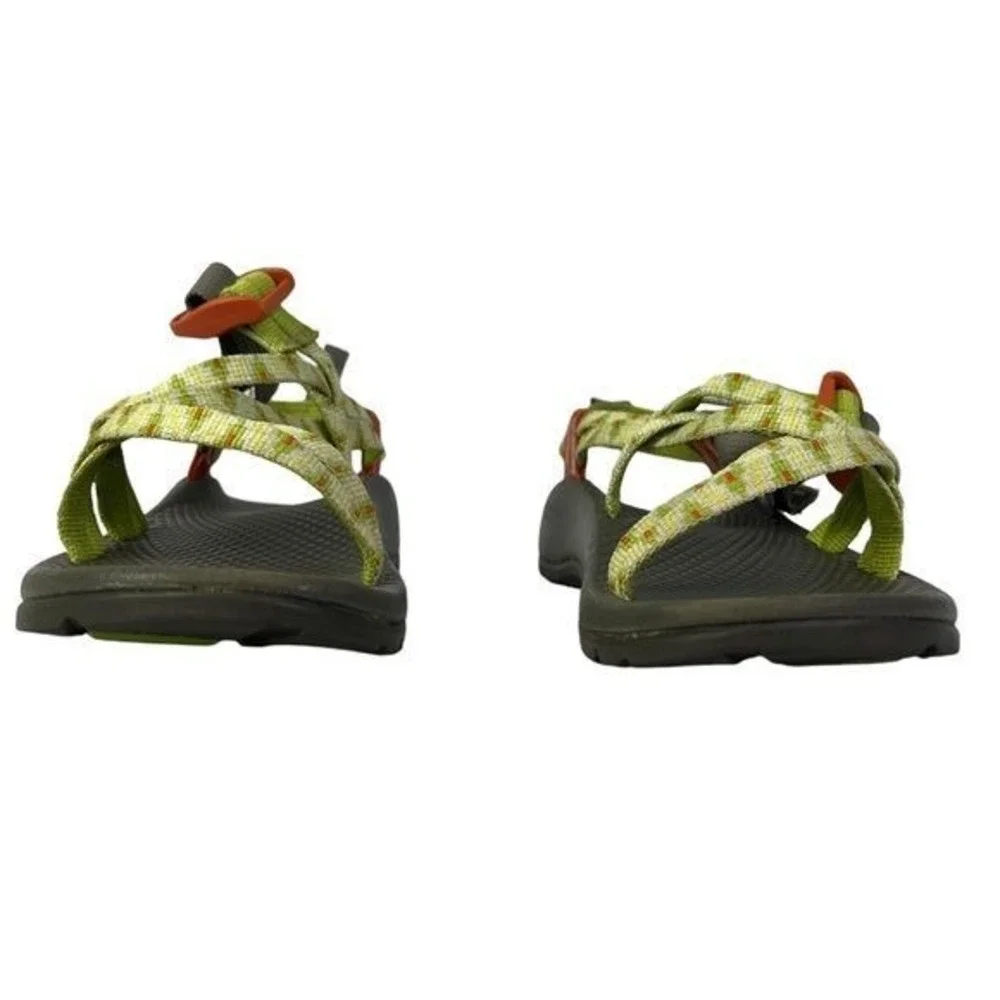 Chaco Z/2 EcoTread Sandals Youth 2 Green Multi Adjustable Strap Toe Loop Hiking‎